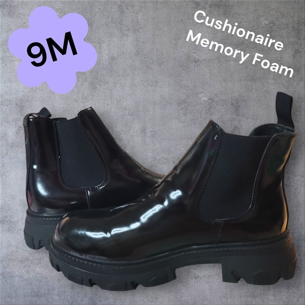 Cushionaire Black Perry Slip On Boots 9M NWOT